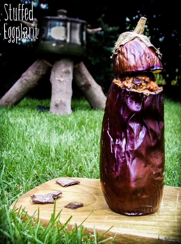 Stuffed Eggplant - Don't Starve - nadziewany bakłażan z farszem grzybowo-warzywnym
